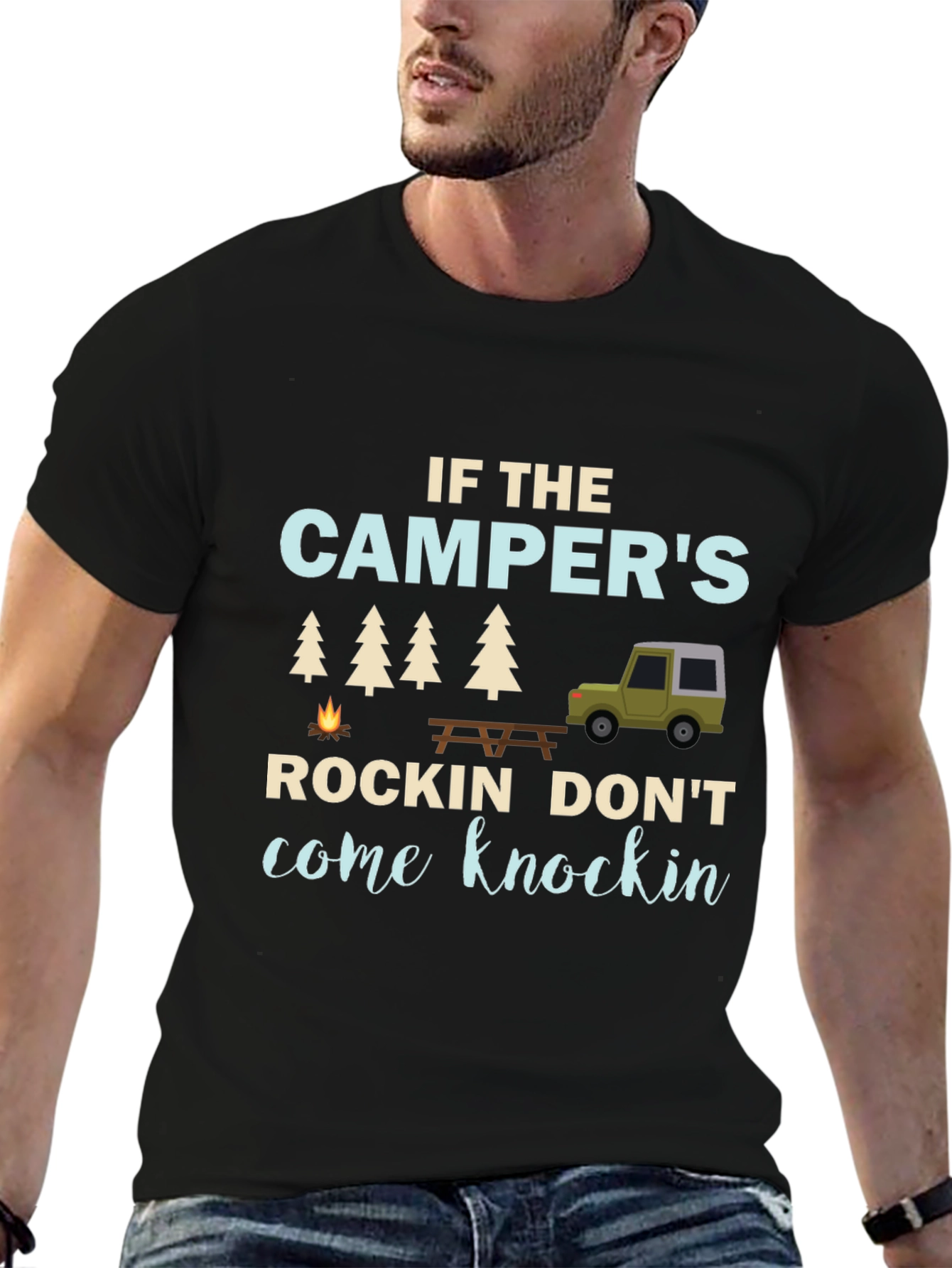 Campers Rockin Graphic T-Shirt - Funny Camping Tee