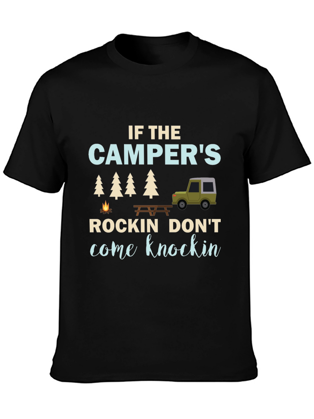 Campers Rockin Graphic T-Shirt - Funny Camping Tee
