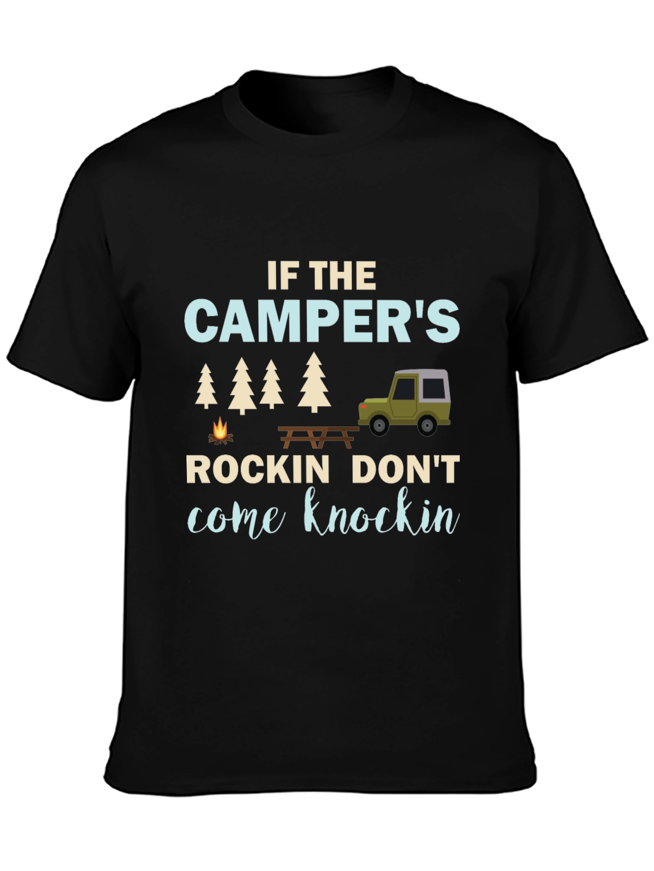 Campers Rockin Graphic T-Shirt - Funny Camping Tee