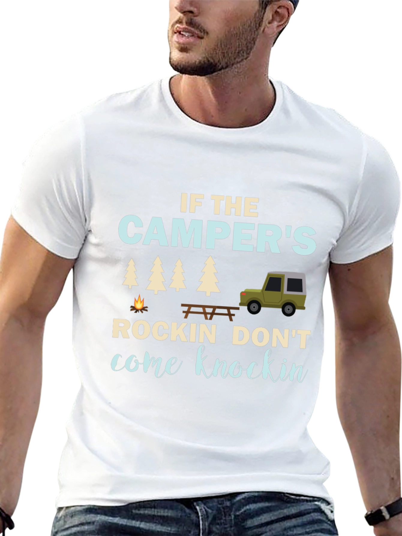 Campers Rockin Graphic T-Shirt - Funny Camping Tee