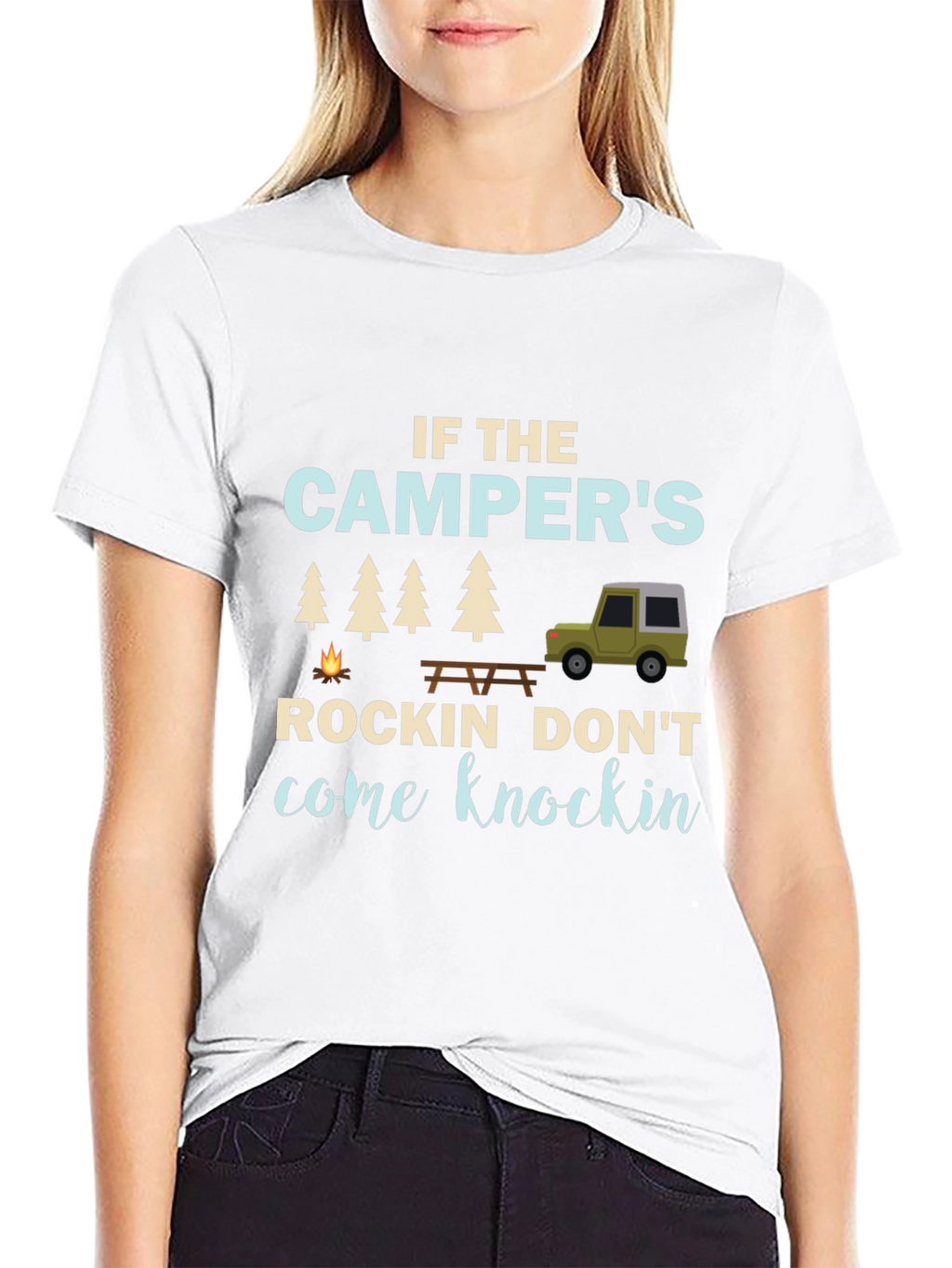 Campers Rockin Graphic T-Shirt - Funny Camping Tee