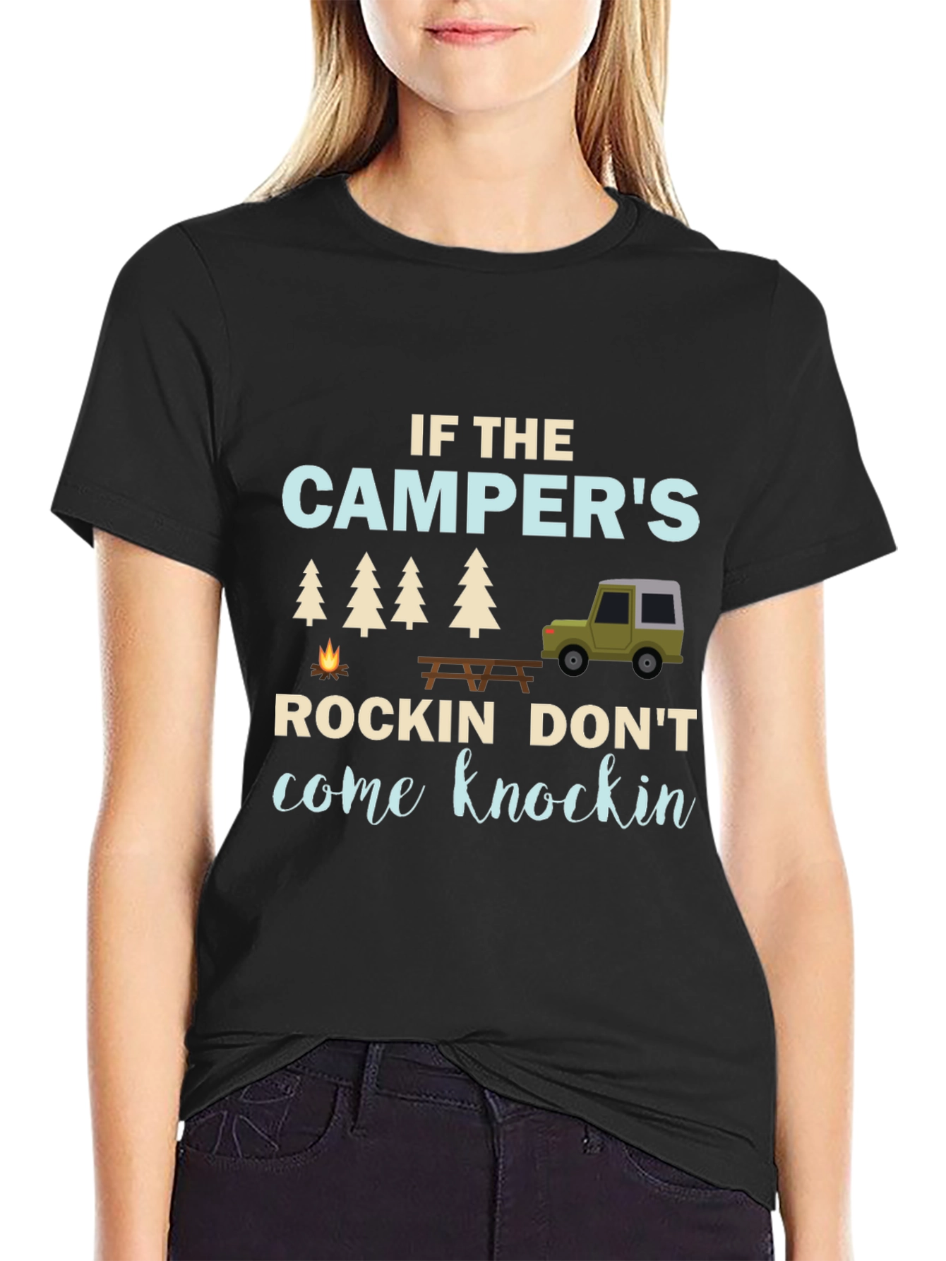 Campers Rockin Graphic T-Shirt - Funny Camping Tee