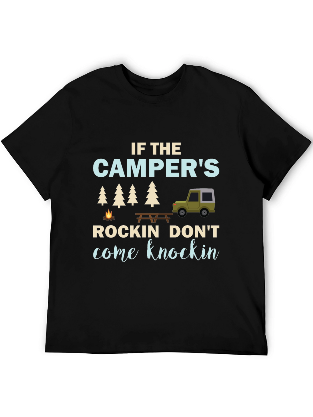 Campers Rockin Graphic T-Shirt - Funny Camping Tee