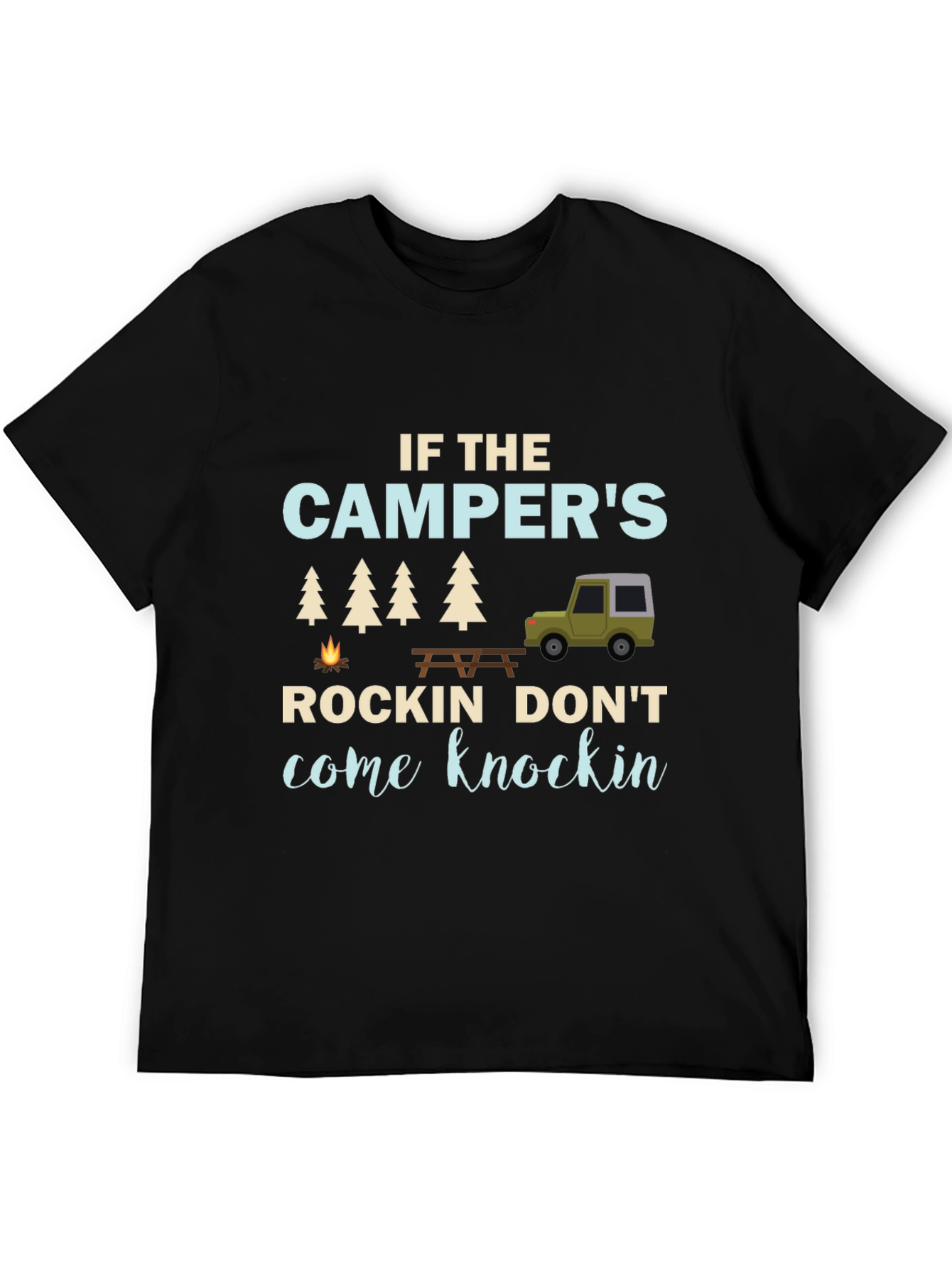 Campers Rockin Graphic T-Shirt - Funny Camping Tee