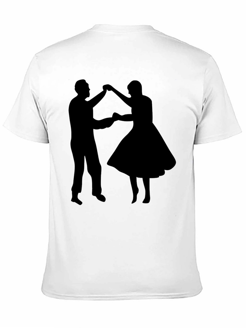 Dancing Couple Graphic Tee - Retro Style Black T-Shirt