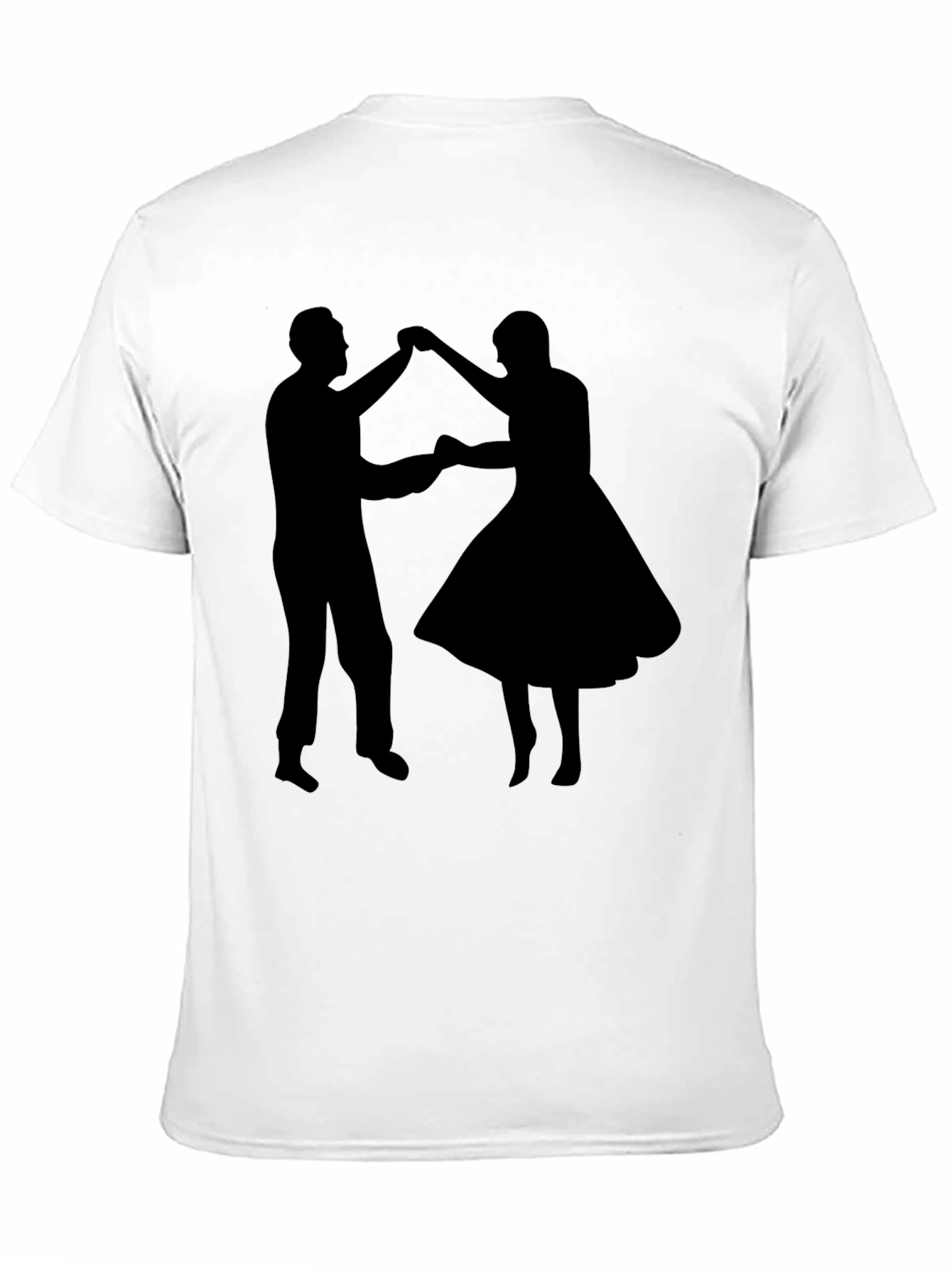 Dancing Couple Graphic Tee - Retro Style Black T-Shirt