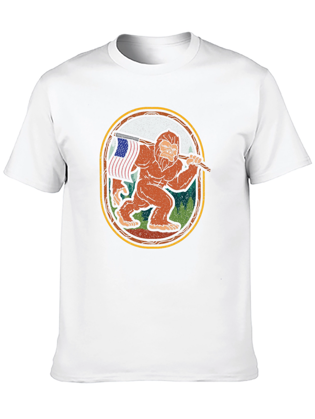 Bigfoot American Flag T-Shirt