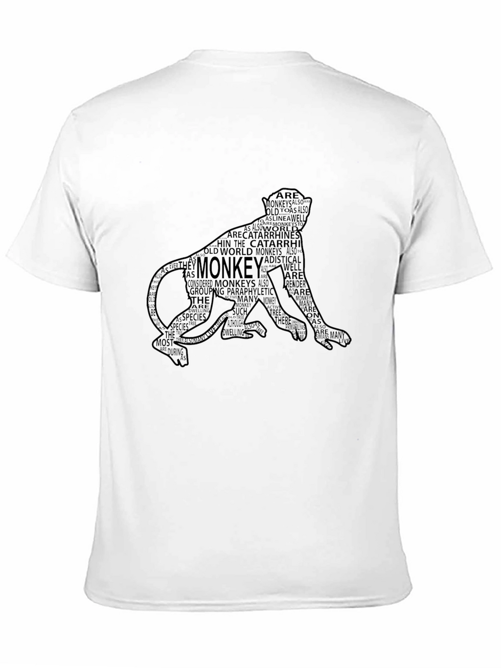 Monkey Word Art Graphic Tee - Black