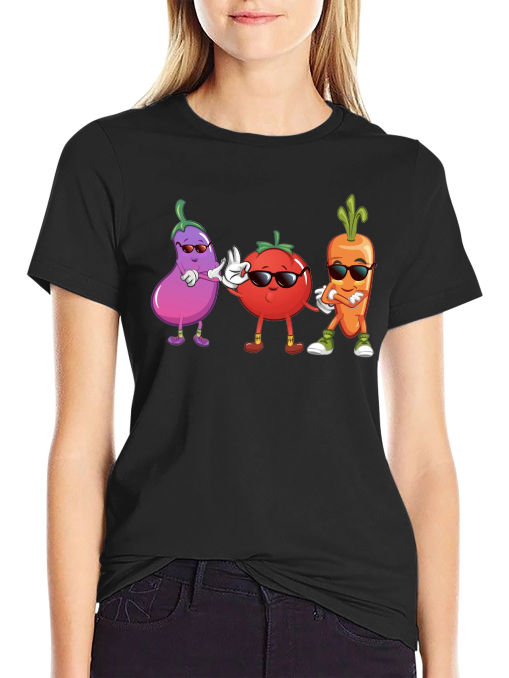 Cool Veggie Squad Black T-Shirt