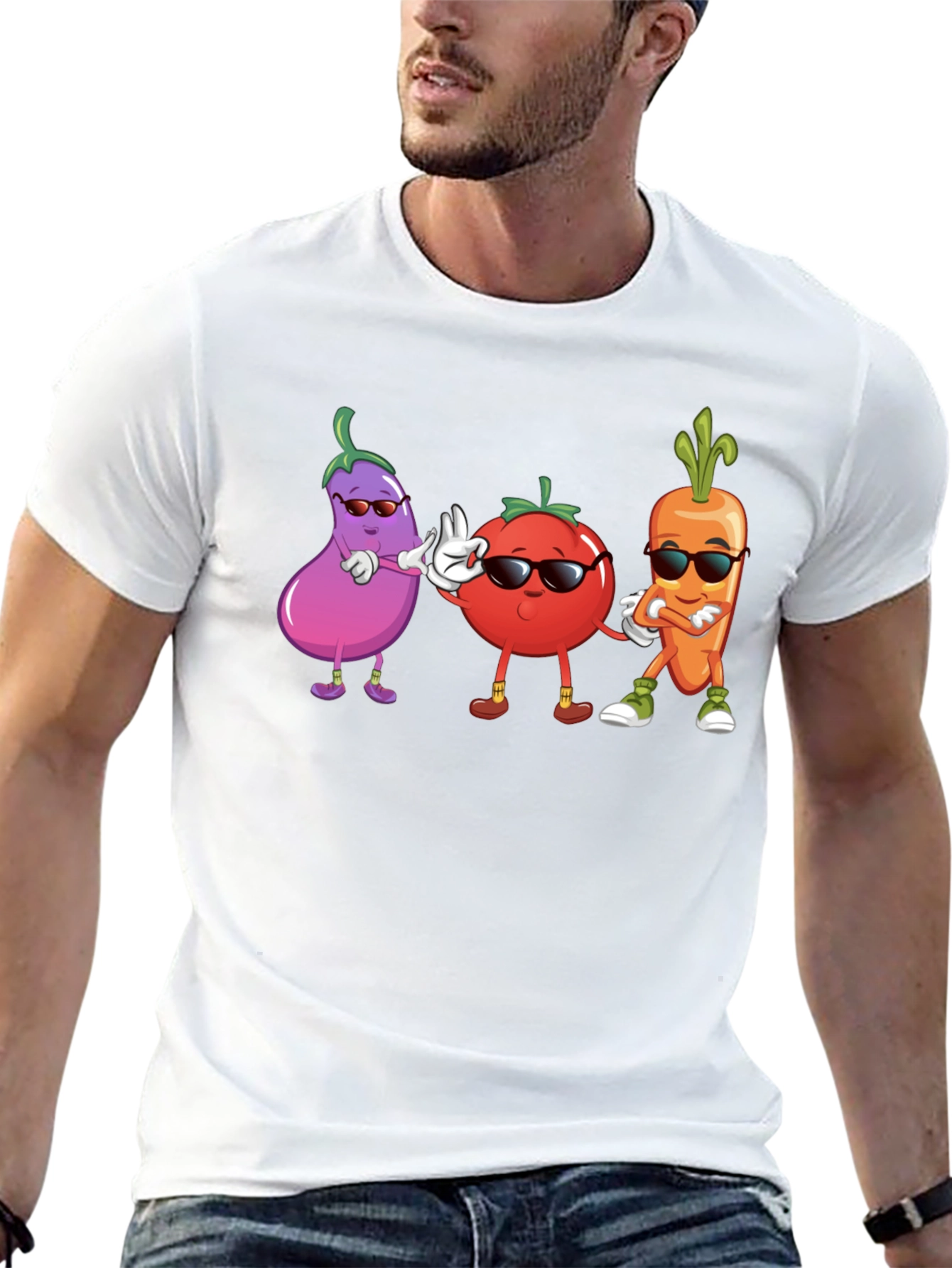 Cool Veggie Squad Black T-Shirt