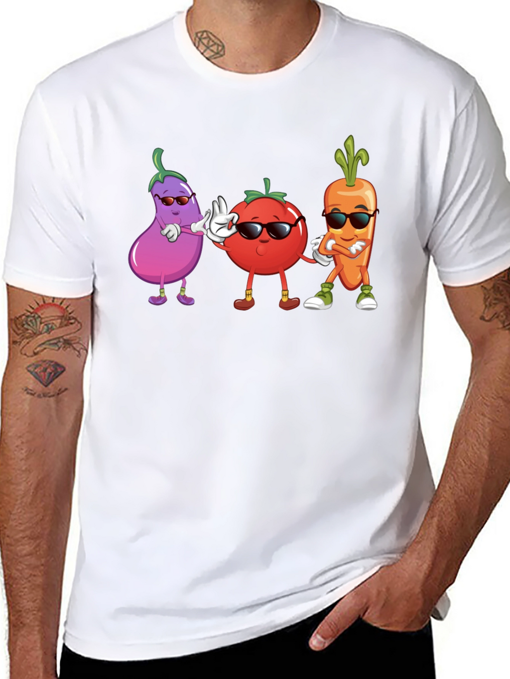 Cool Veggie Squad Black T-Shirt