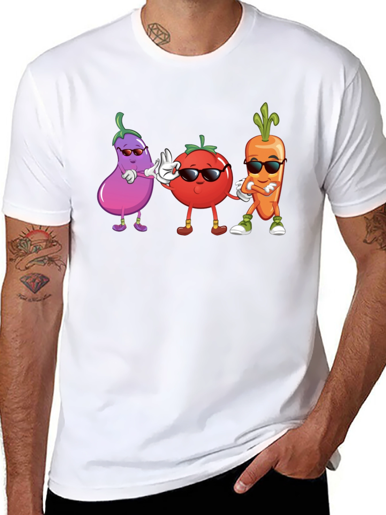 Cool Veggie Squad Black T-Shirt