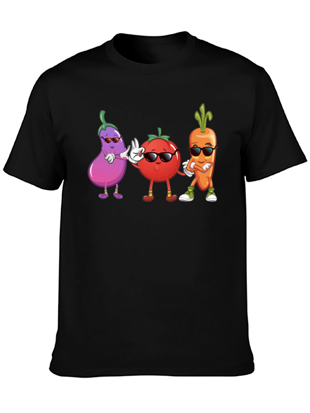 Cool Veggie Squad Black T-Shirt