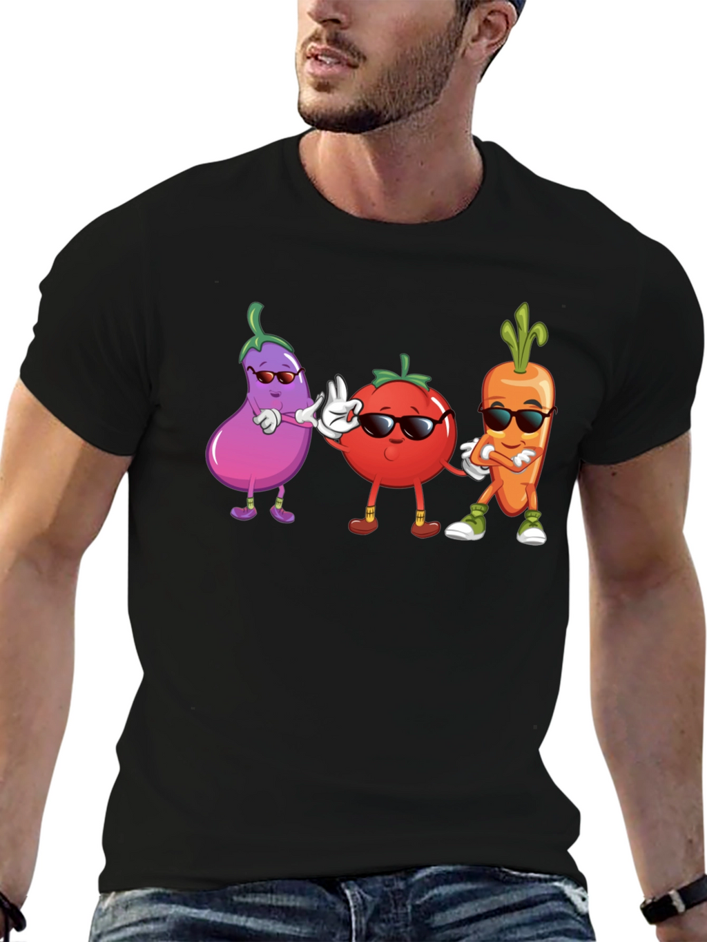 Cool Veggie Squad Black T-Shirt