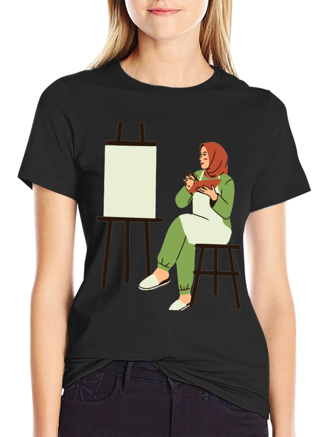Artistic Hijabi Graphic T-Shirt