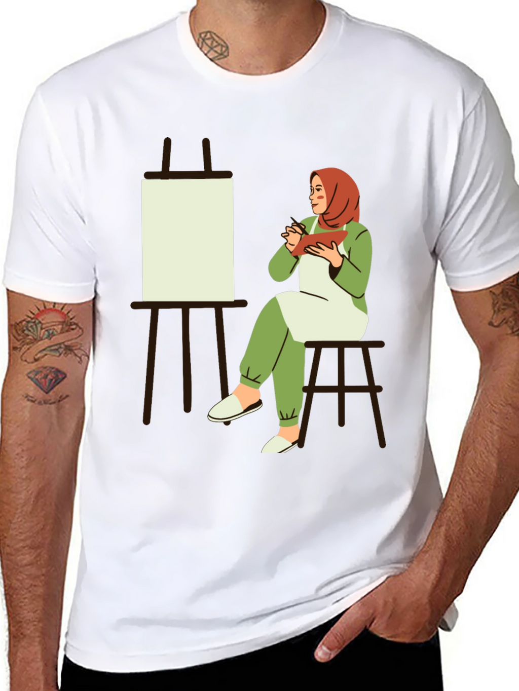 Artistic Hijabi Graphic T-Shirt