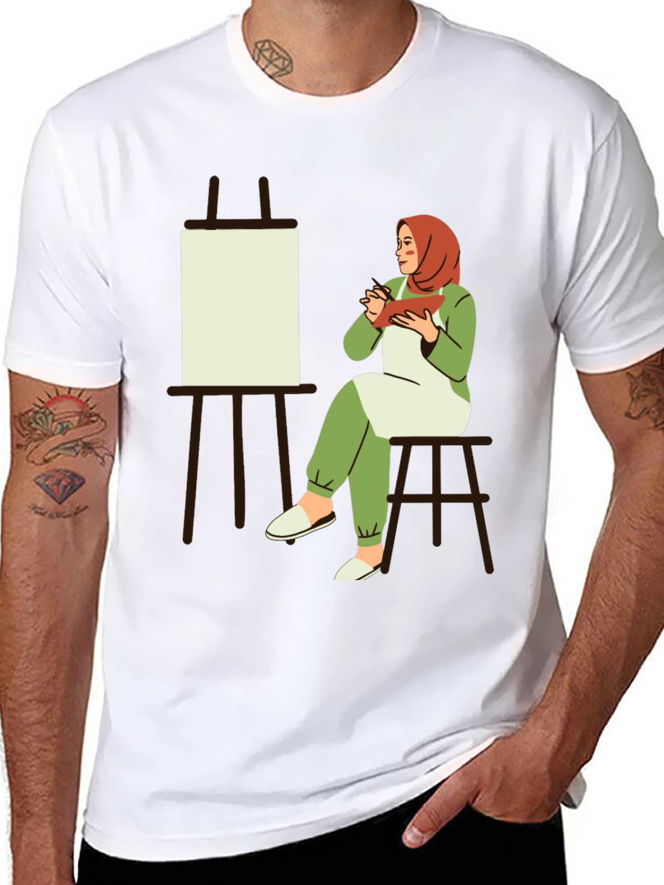Artistic Hijabi Graphic T-Shirt