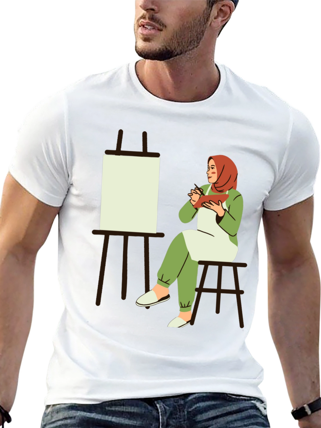 Artistic Hijabi Graphic T-Shirt