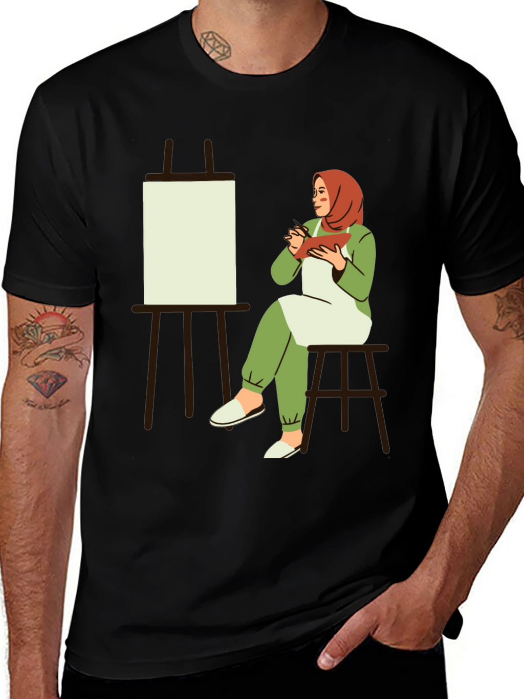 Artistic Hijabi Graphic T-Shirt