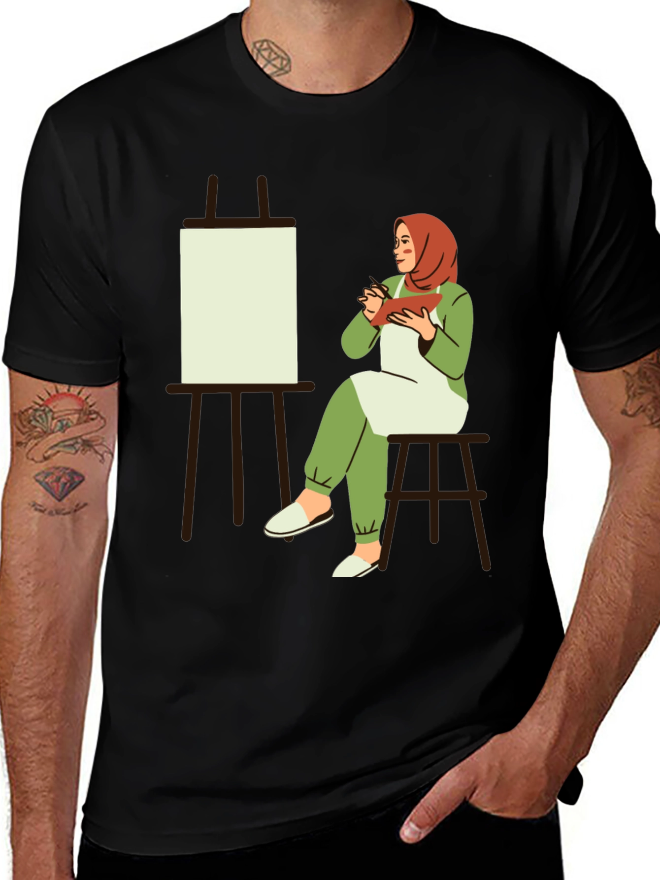 Artistic Hijabi Graphic T-Shirt