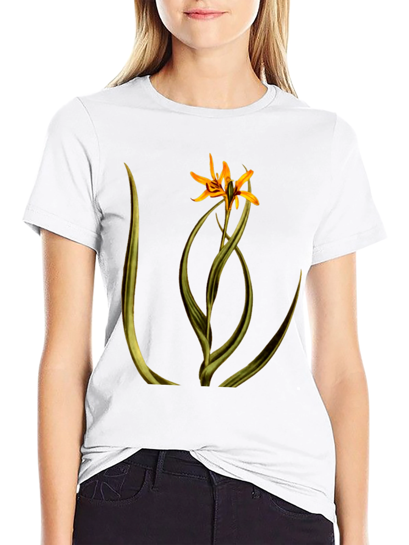 Floral Graphic Black T-Shirt