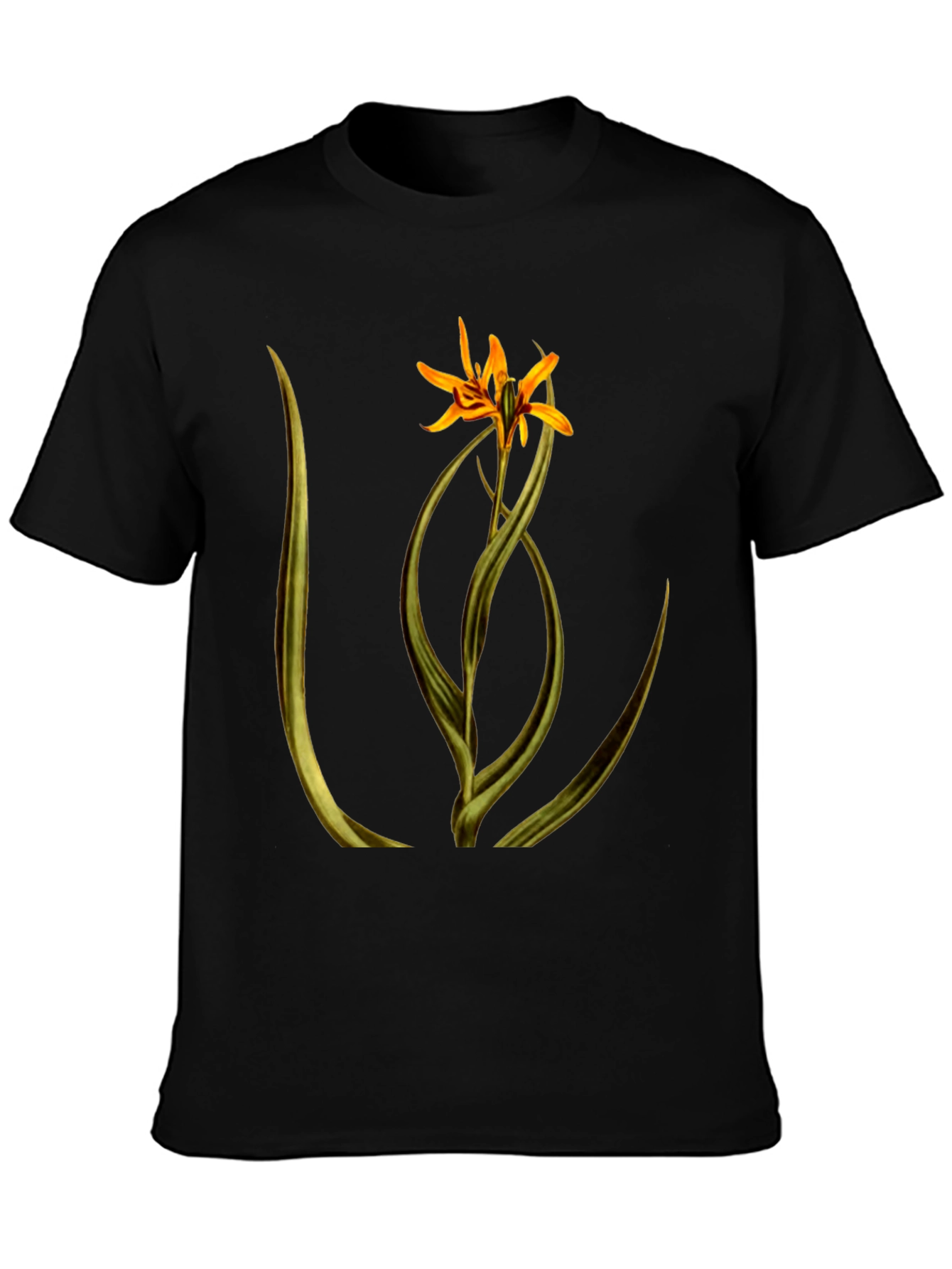 Floral Graphic Black T-Shirt
