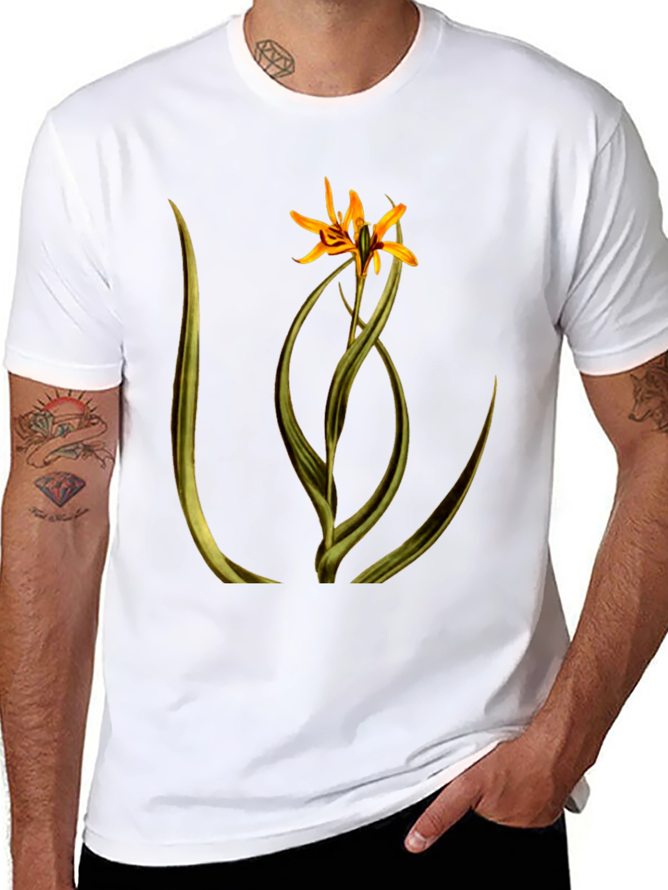 Floral Graphic Black T-Shirt