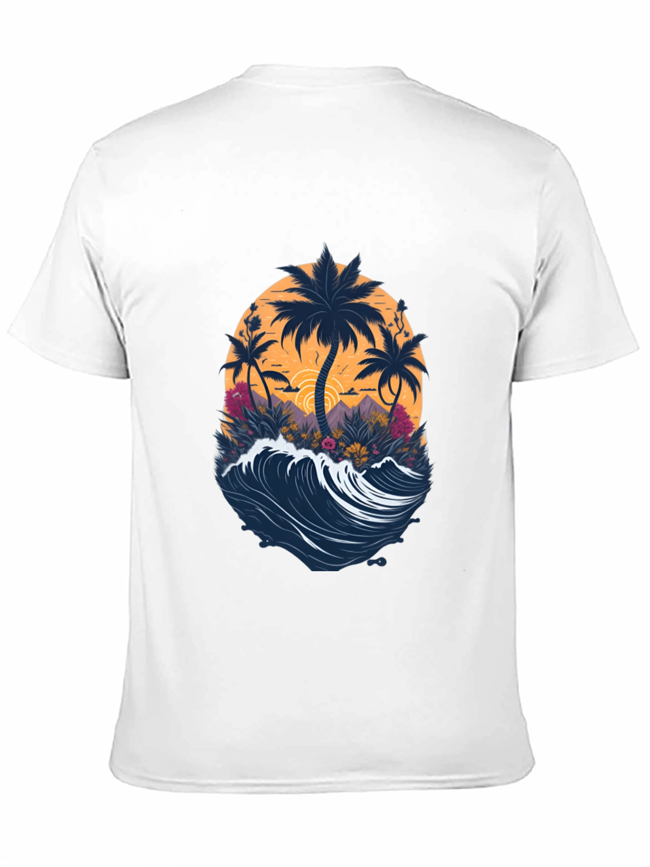 Tropical Palm Wave Graphic Tee