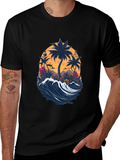 Tropical Palm Wave Graphic Tee