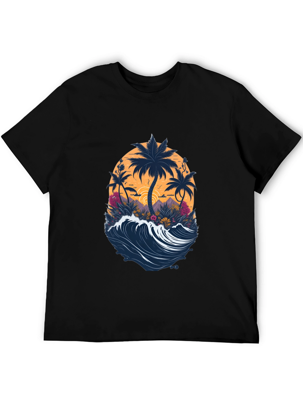 Tropical Palm Wave Graphic Tee