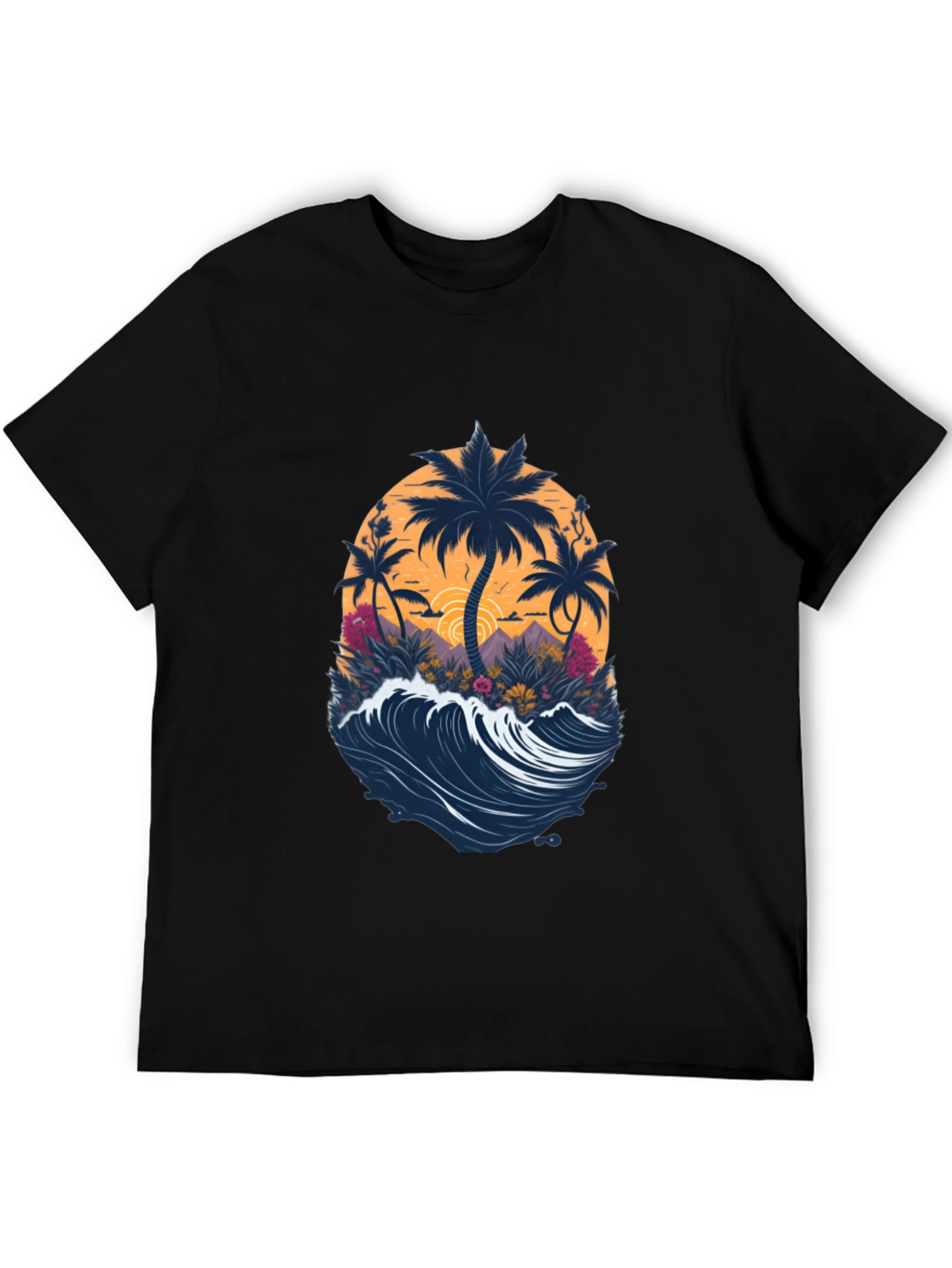 Tropical Palm Wave Graphic Tee