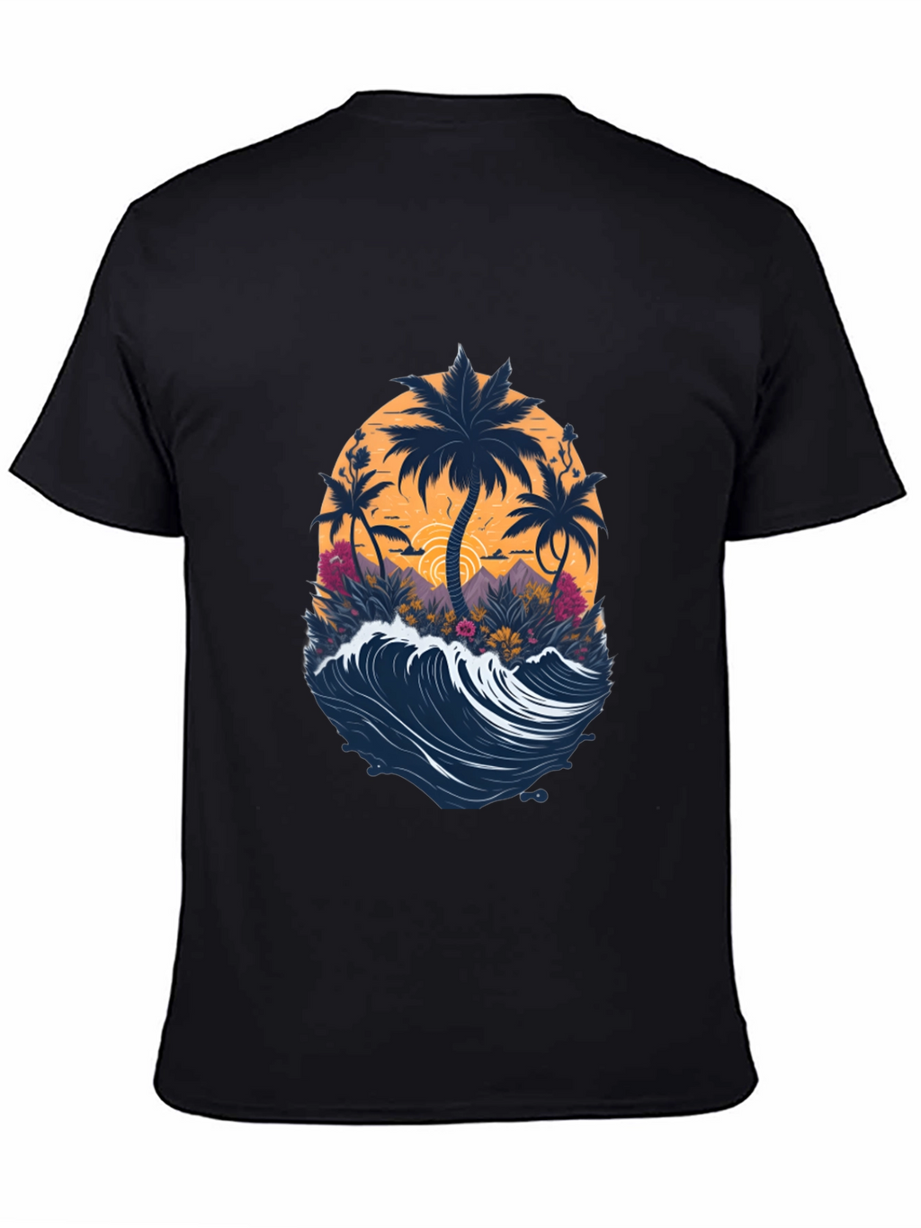 Tropical Palm Wave Graphic Tee