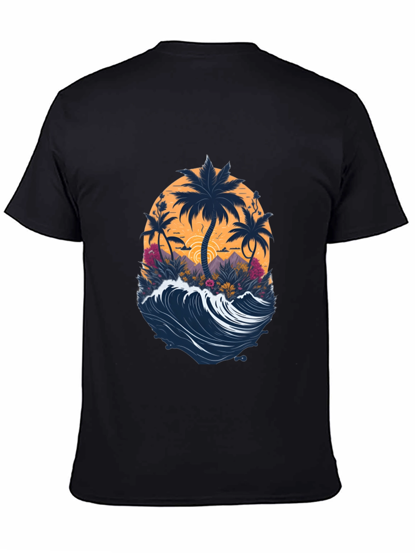 Tropical Palm Wave Graphic Tee