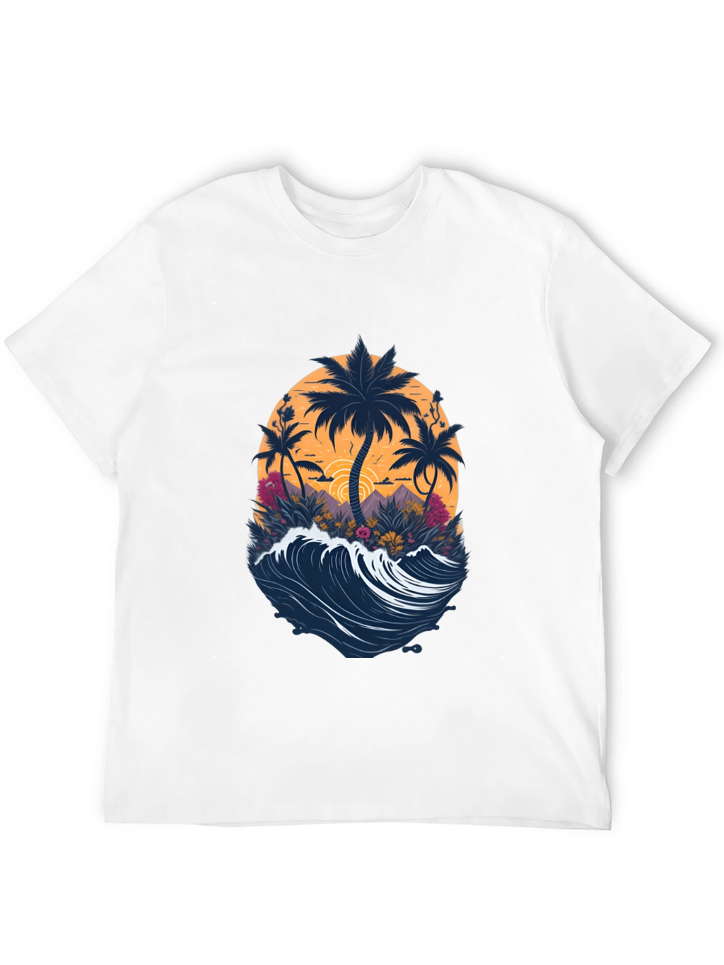 Tropical Palm Wave Graphic Tee