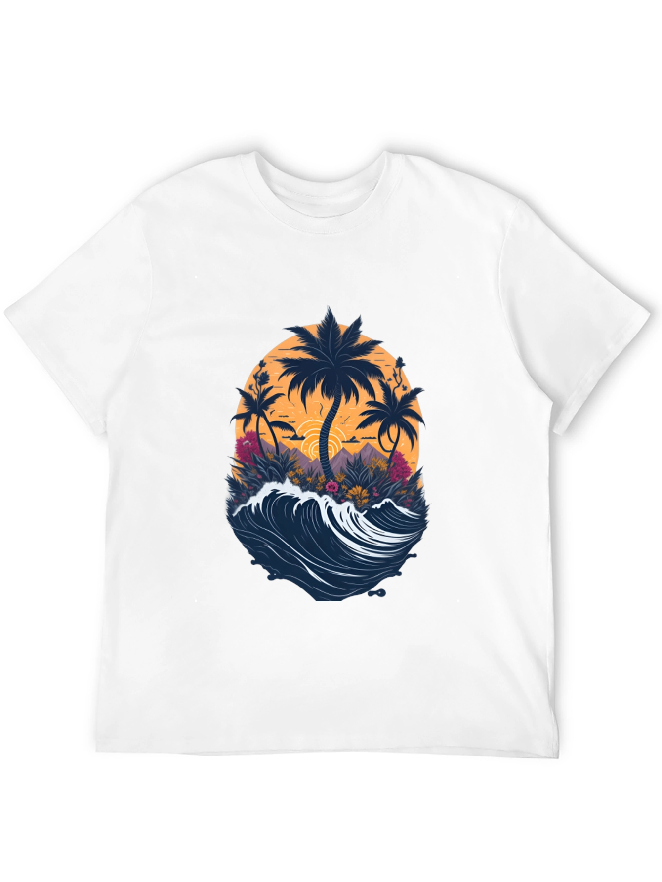 Tropical Palm Wave Graphic Tee