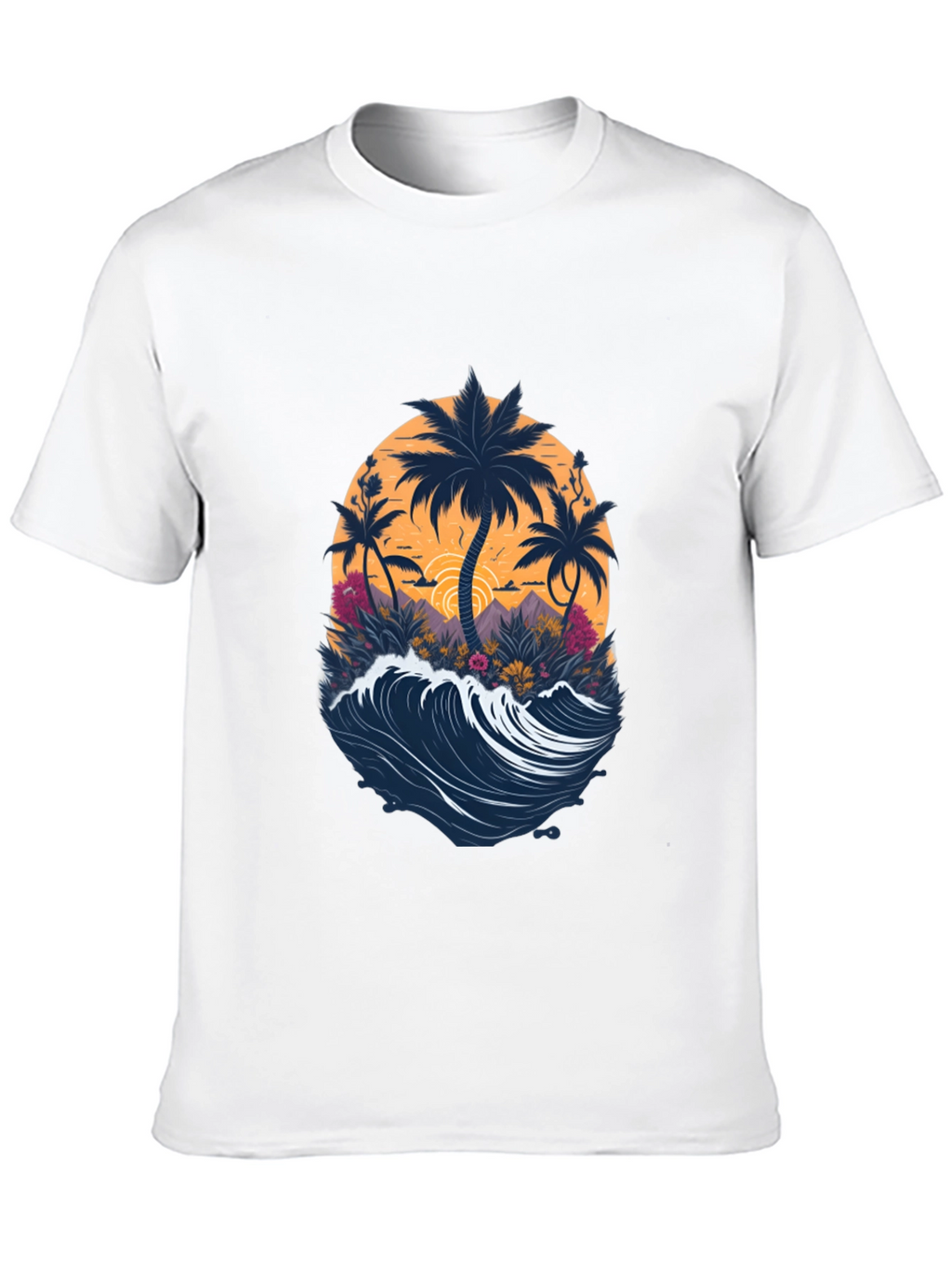 Tropical Palm Wave Graphic Tee