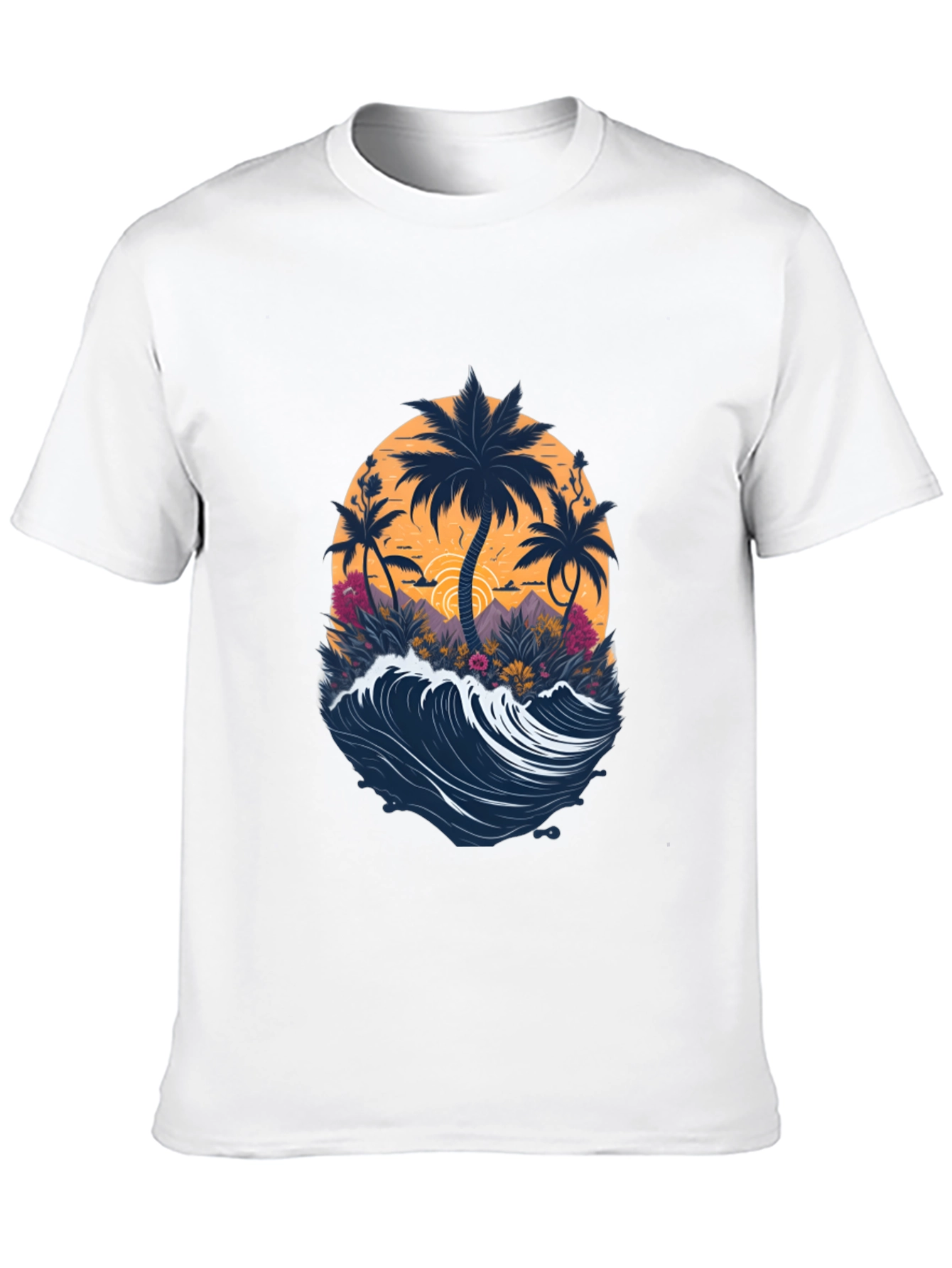 Tropical Palm Wave Graphic Tee