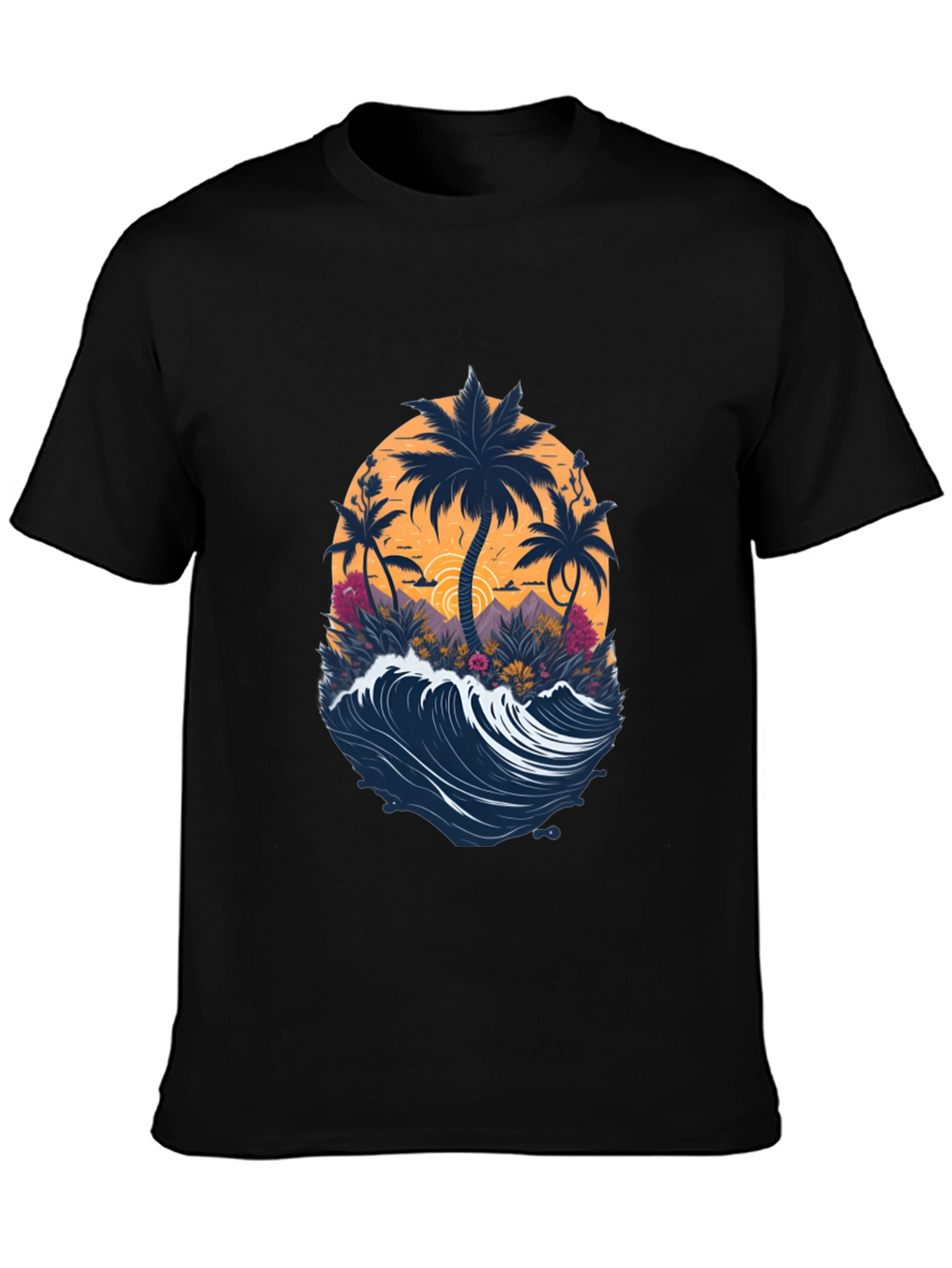 Tropical Palm Wave Graphic Tee
