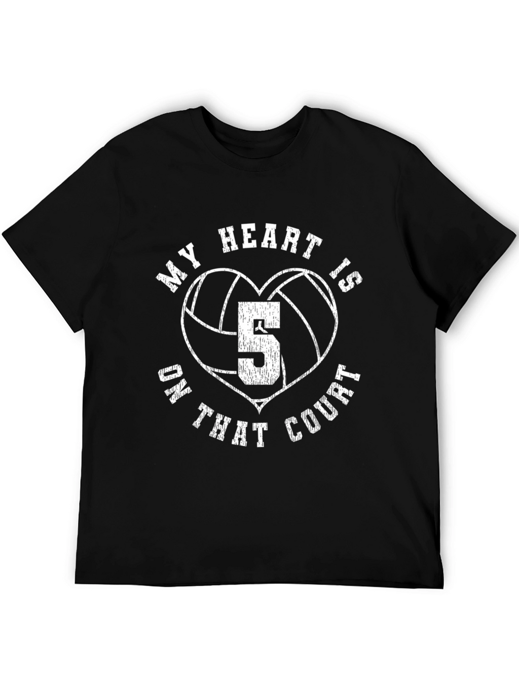 Volleyball Heart Number 5 T-Shirt - On That Court!