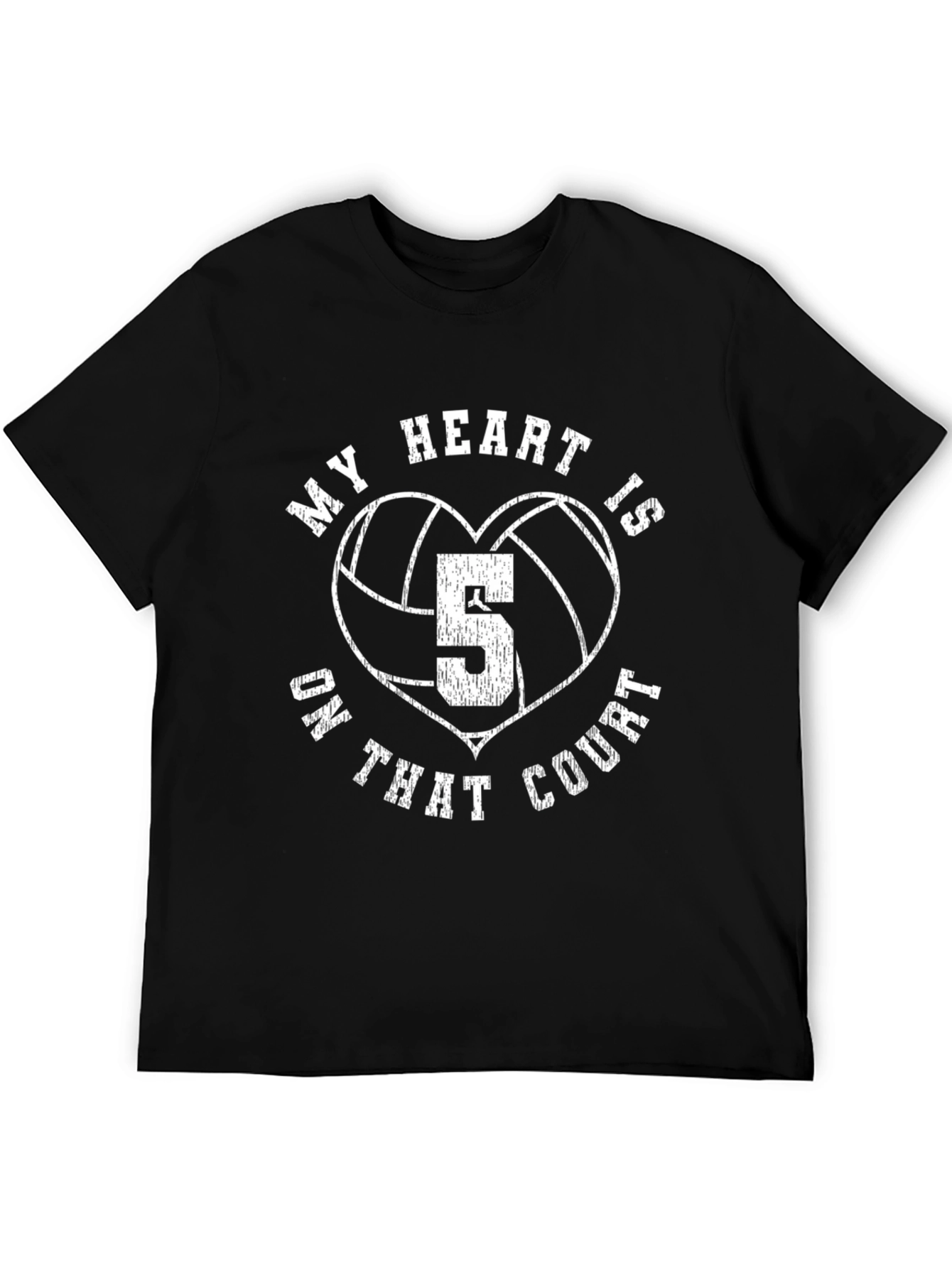 Volleyball Heart Number 5 T-Shirt - On That Court!
