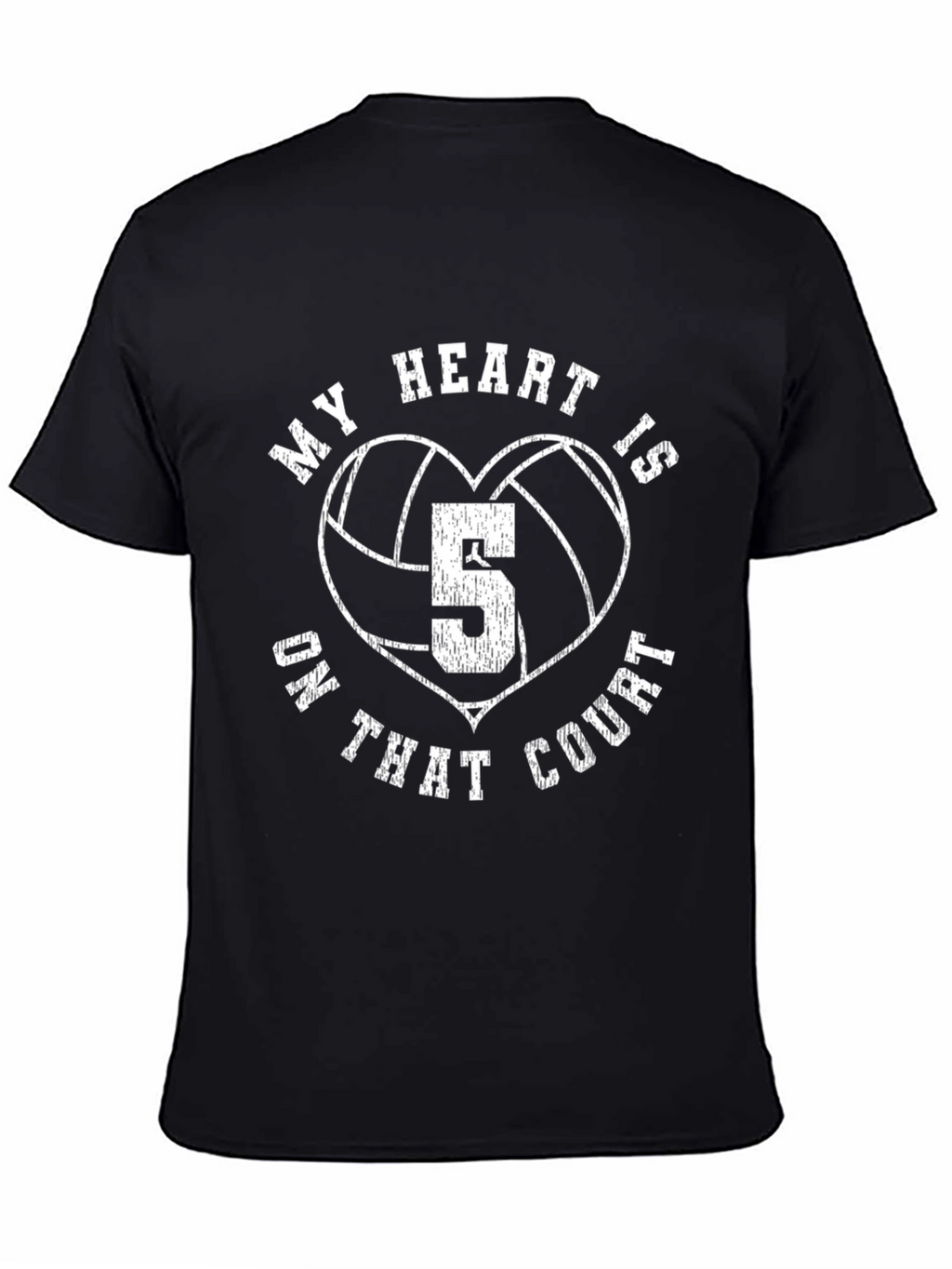 Volleyball Heart Number 5 T-Shirt - On That Court!