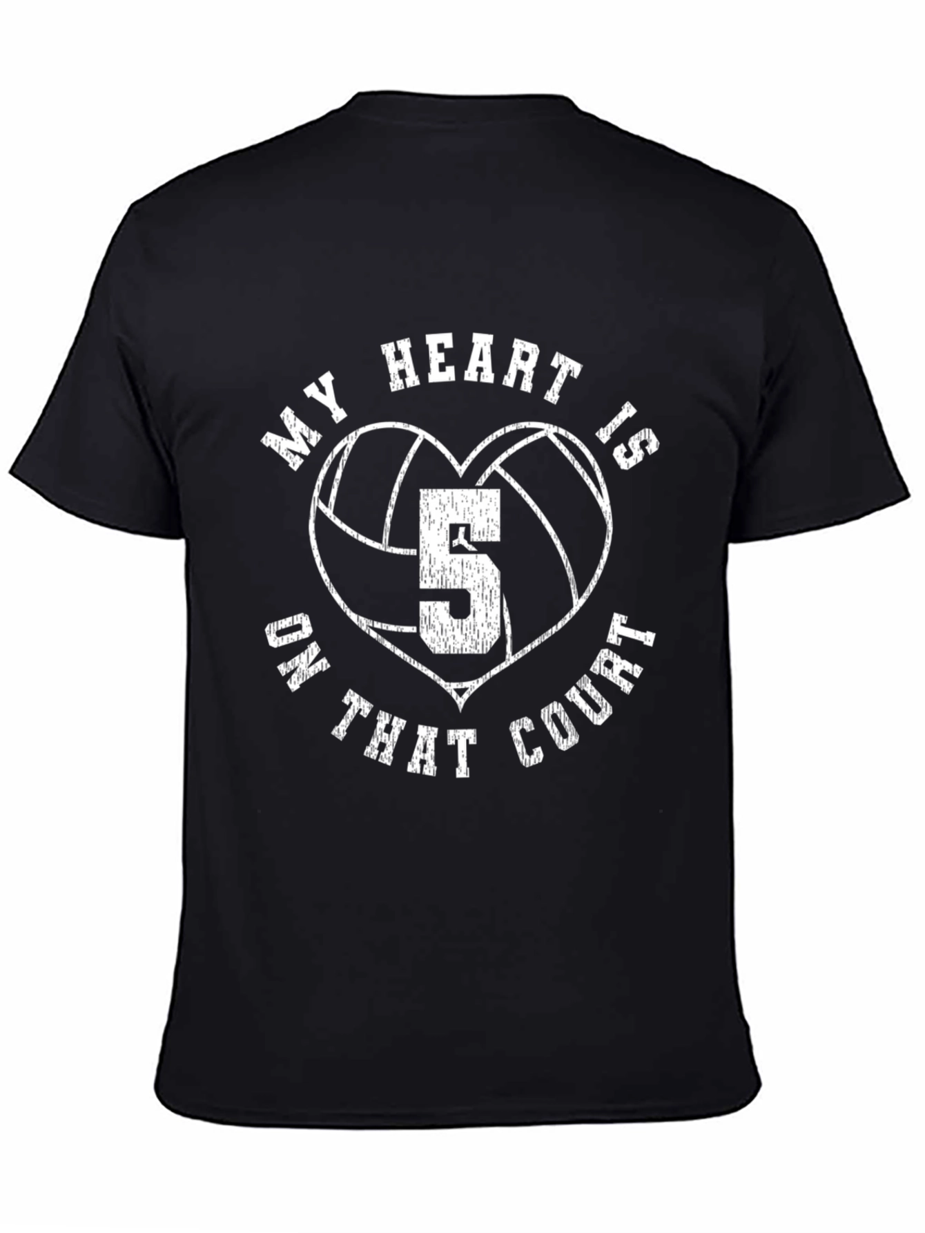 Volleyball Heart Number 5 T-Shirt - On That Court!