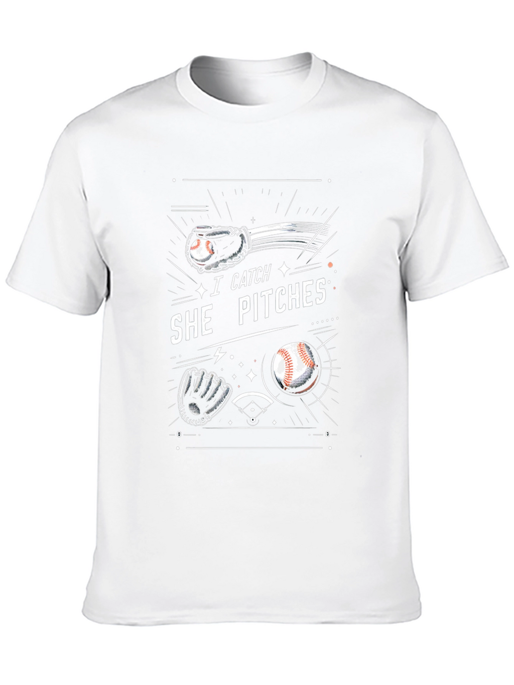 I Catch She Pitches Graphic T-Shirt