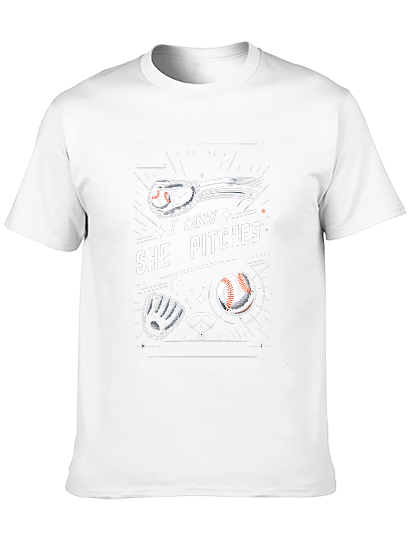 I Catch She Pitches Graphic T-Shirt