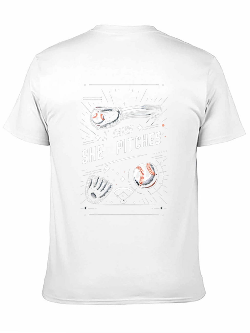 I Catch She Pitches Graphic T-Shirt