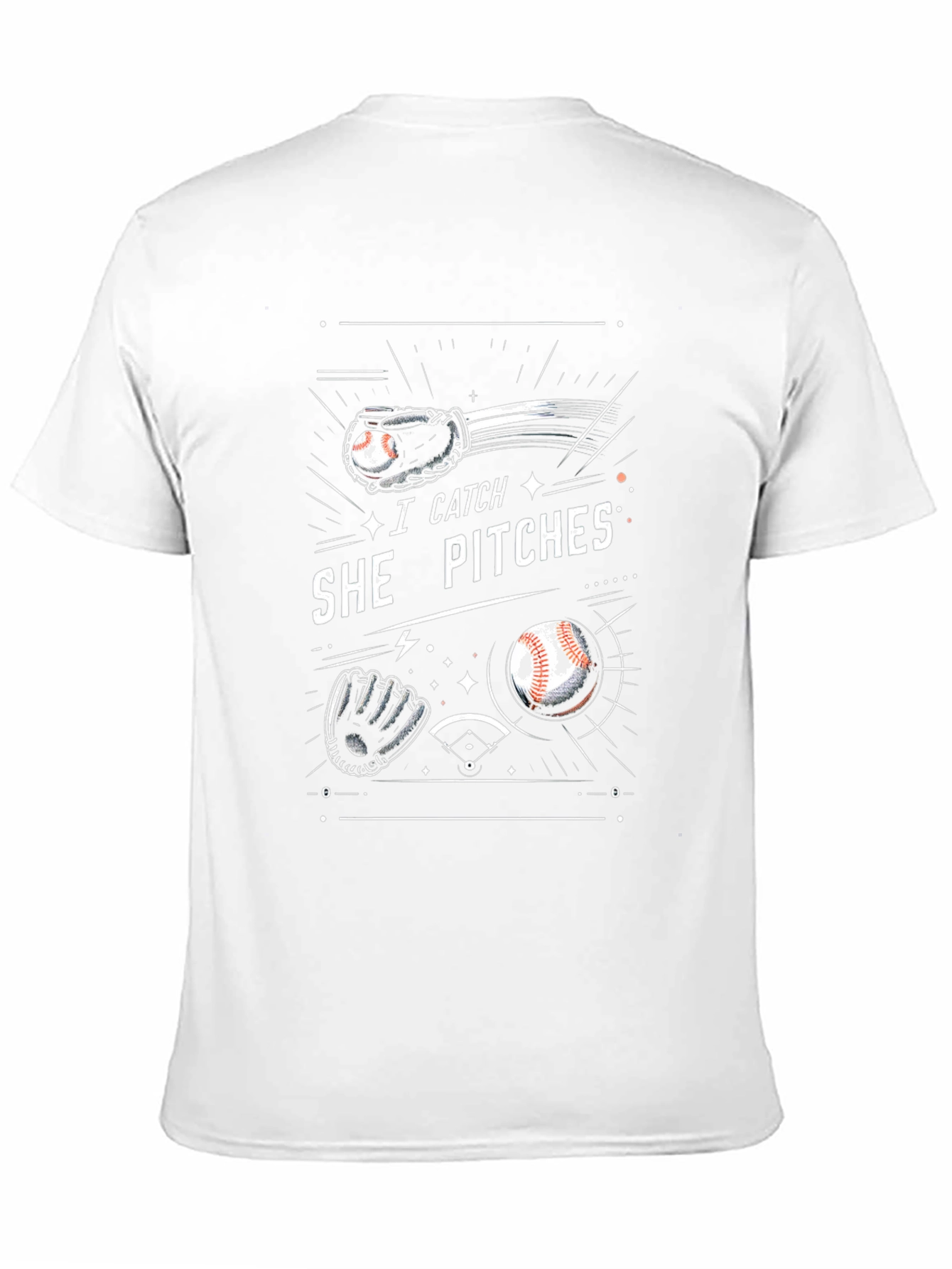 I Catch She Pitches Graphic T-Shirt