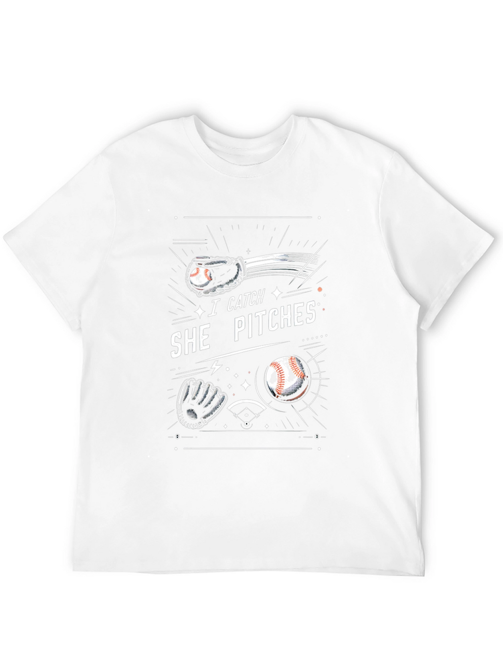 I Catch She Pitches Graphic T-Shirt