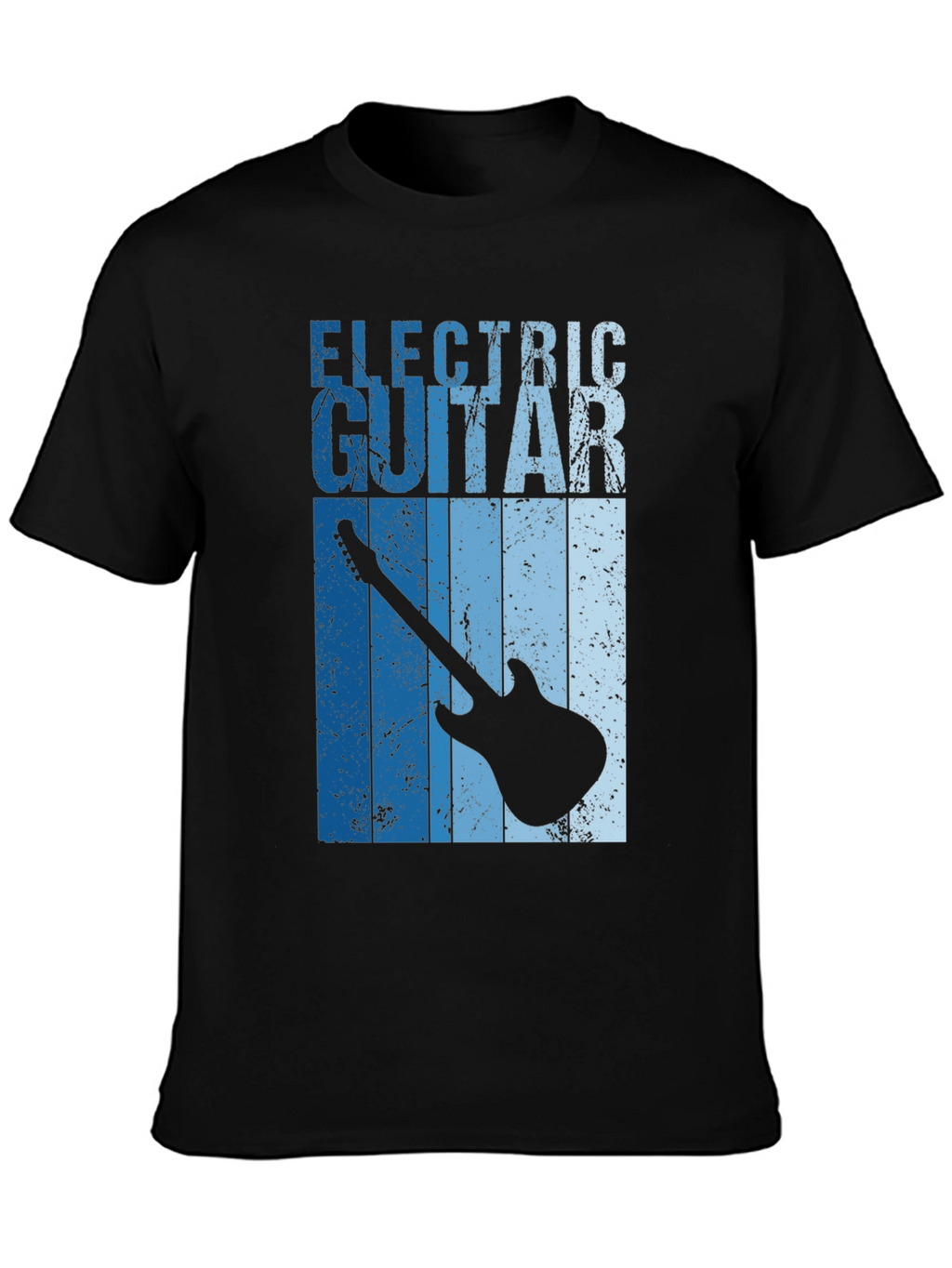Electric Guitar Graphic Tee - Black Cotton T-Shirt