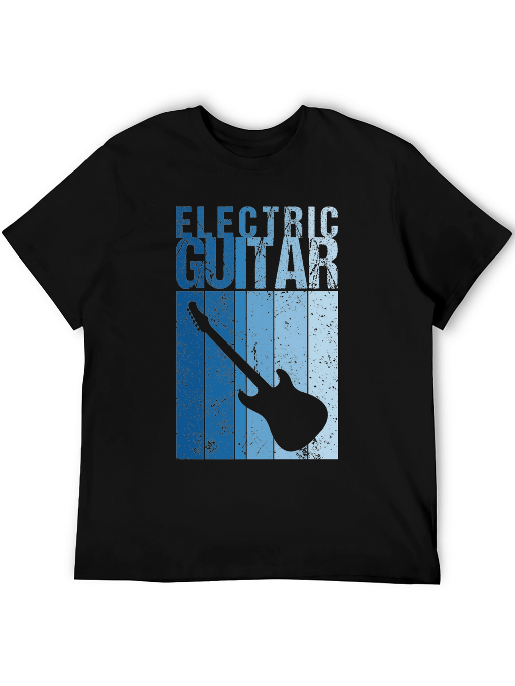 Electric Guitar Graphic Tee - Black Cotton T-Shirt