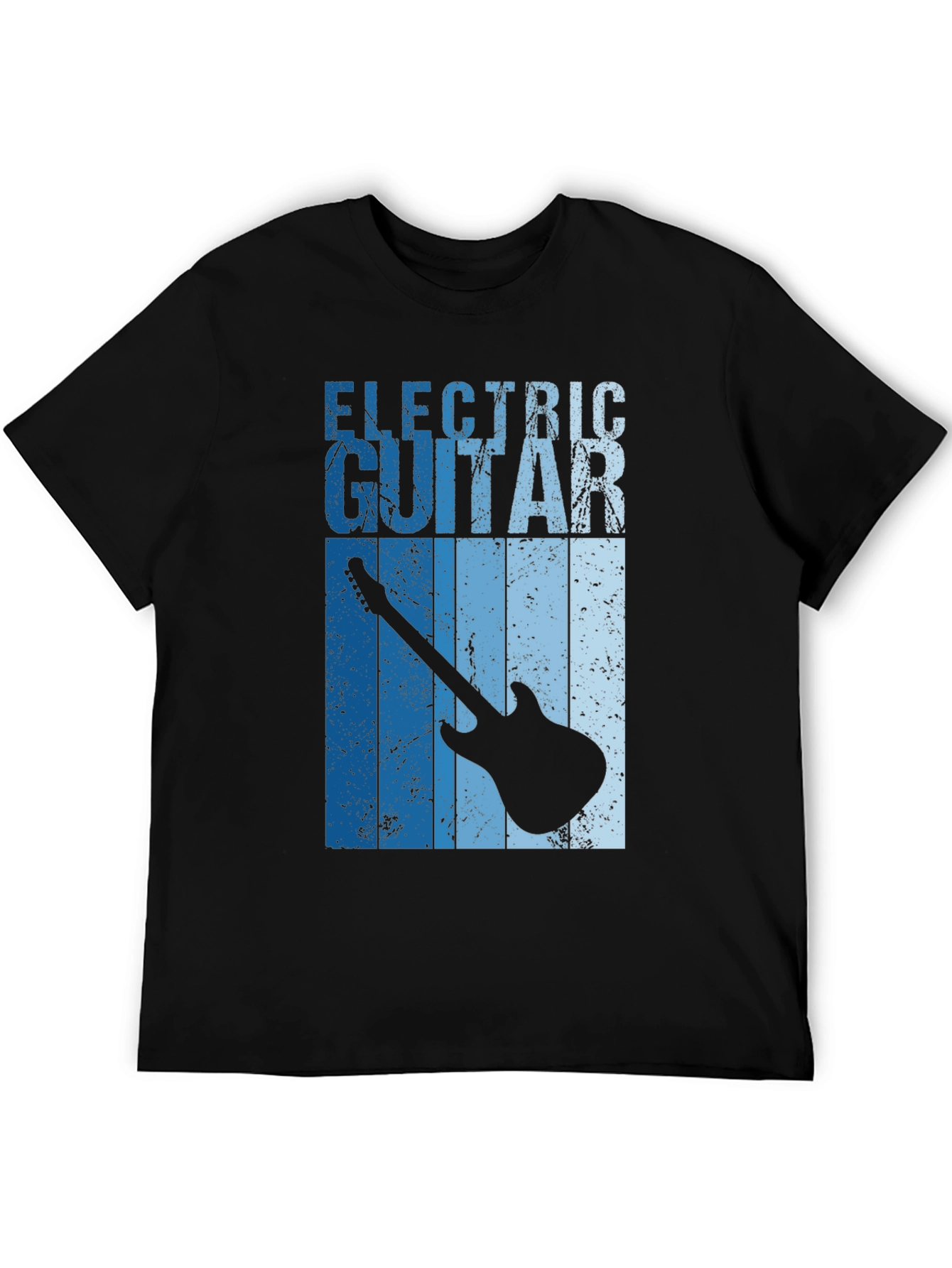 Electric Guitar Graphic Tee - Black Cotton T-Shirt